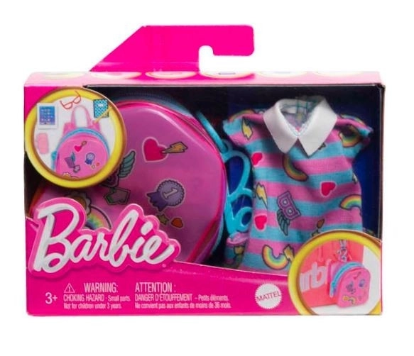 Módní set BARBIE premium, pruhované šaty