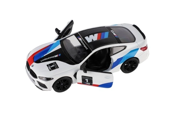 Auto Kinsmart BMW M8 Competition Coupé 1:38 kov/plast 12,5cm 4 barvy na zpětné natažení 12ks v boxu