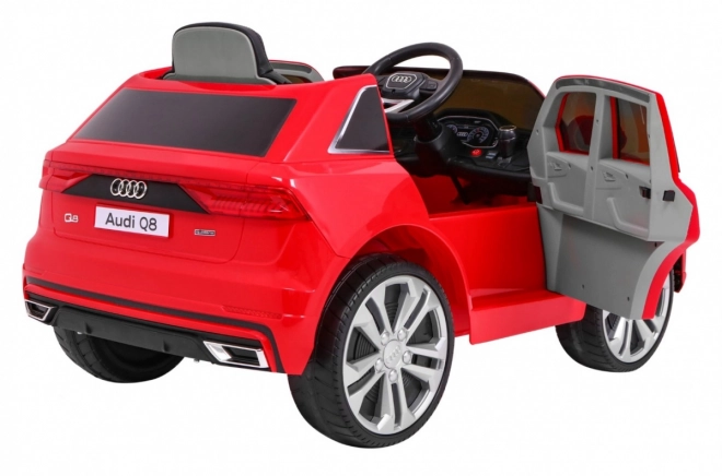 Audi Q8 Zvedák pro děti baterie Červená + Dálkové ovládání + EVA + Pomalý start + MP3 USB + LED dioda