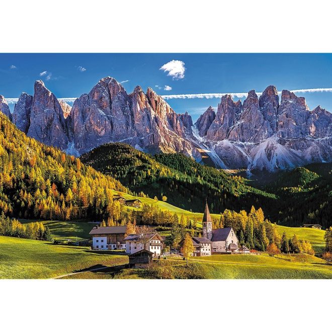 Puzzle Údolí Val di Funes Dolomity Itálie 1500 dílků