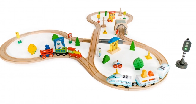 Dřevěný vláček 69ks Ecotoys