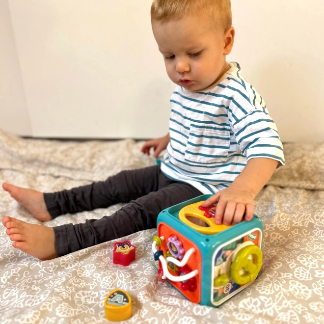 Interaktivní senzorická kostka Montessori 6v1