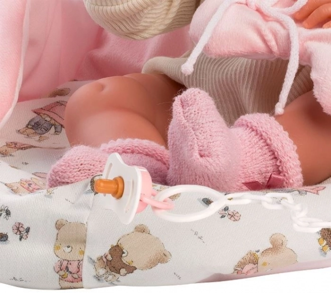 Llorens 73884 NEW BORN HOLČIČKA - realistická panenka miminko s celovinylovým tělem - 40 cm