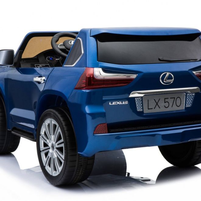 Lexus LX570 Malované auto pro 2 děti Modrá + dálkové ovládání + EVA kola + rádio s LED MP3