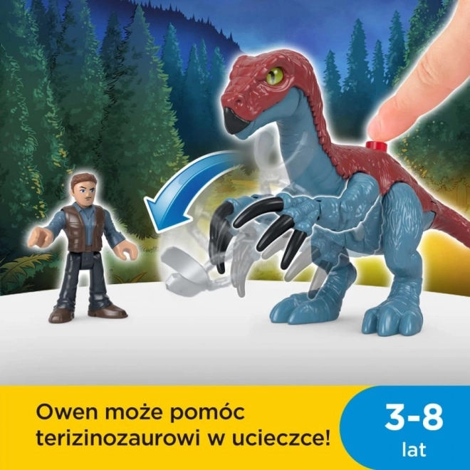 Zestaw figurek Jurassic World Imaginext Therizinosaurus a Owen