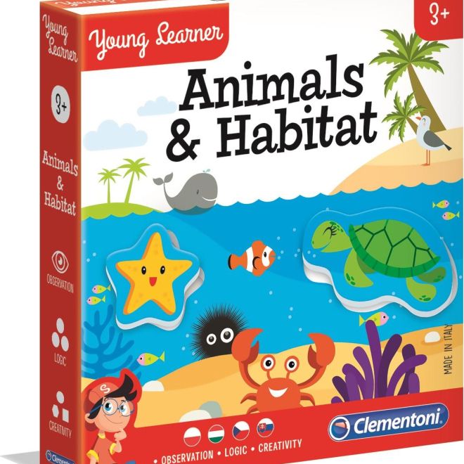 CLEMENTONI Young Learner: Zvířátka a prostředí 6x3 dílky