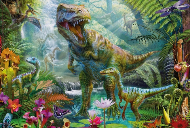 SCHMIDT Puzzle Dinosauři 4v1 v plechovém kufříku (60,60,100,100 dílků)