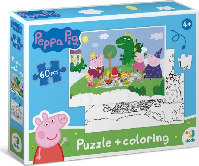 DODO Oboustranné puzzle Prasátko Peppa: Piknik 60 dílků