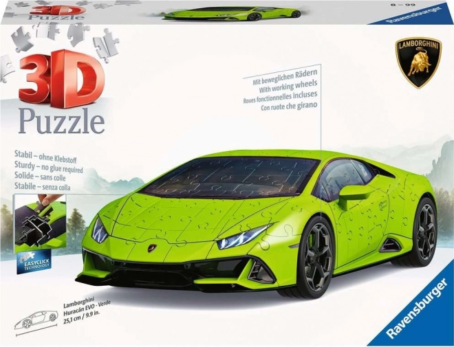 RAVENSBURGER 3D puzzle Lamborghini Huracán Evo zelené 156 dílků