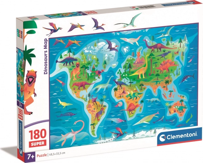 Puzzle 180 dílků Dinosauři Mapa