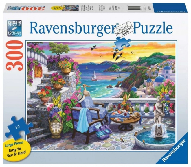 Velkoformátové 2D puzzle Západ slunce nad Santorini 300 dílků