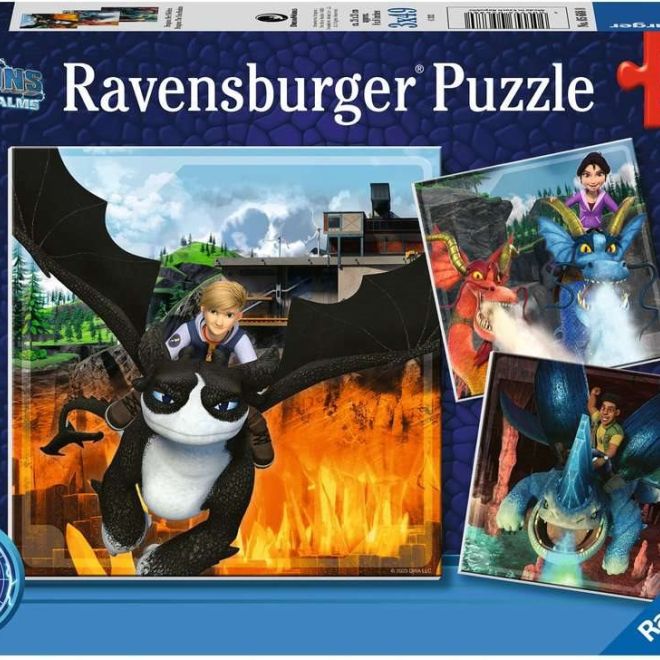 RAVENSBURGER Puzzle Jak vycvičit draka: Devět království 3x49 dílků