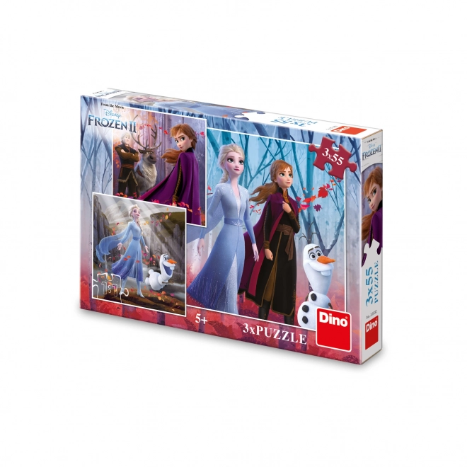 Puzzle 3v1 Ledové království II - 3 x 55 dílků