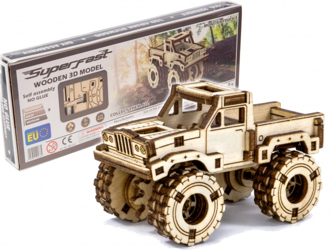 Wooden City 3D puzzle Superfast Monster Truck č.3