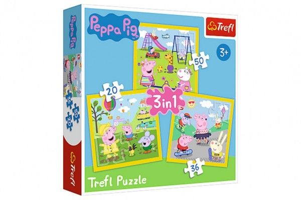 Puzzle 3v1 - Prasátko Peppa
