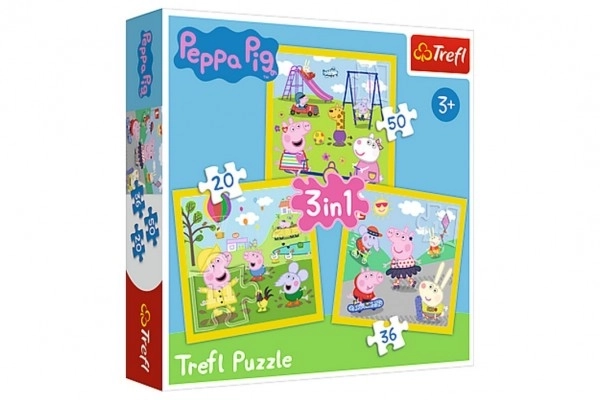 Puzzle 3v1 - Prasátko Peppa