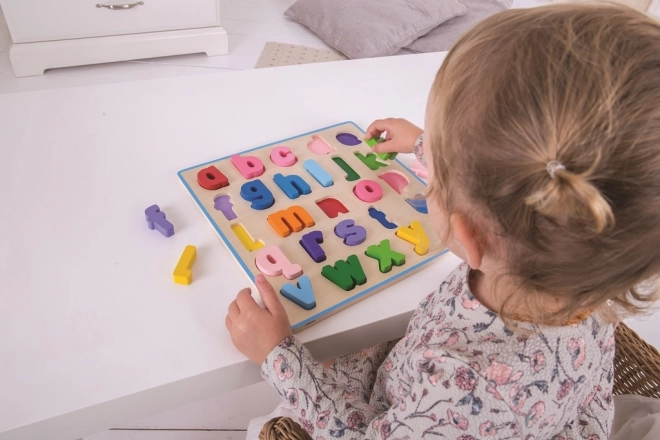 Bigjigs Baby Dřevěné puzzle Abeceda malá písmena