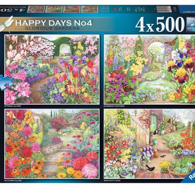 RAVENSBURGER Puzzle Nádherné zahrady 4x500 dílků