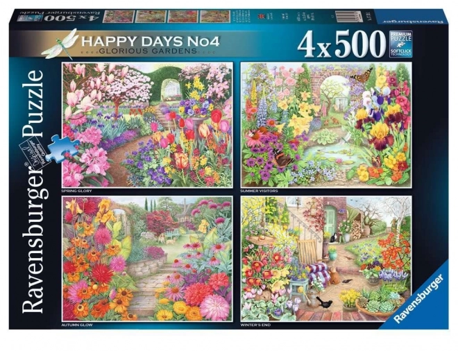 RAVENSBURGER Puzzle Nádherné zahrady 4x500 dílků