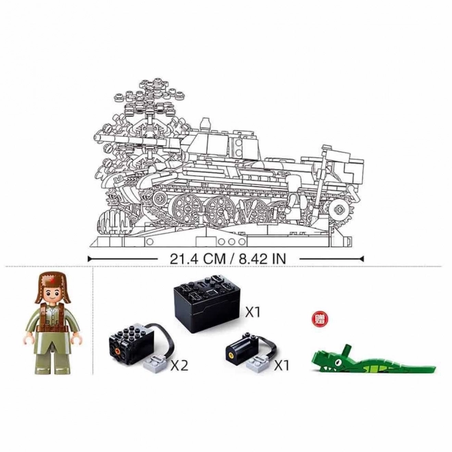 Sluban Power Bricks M38-B7072 R/C T34/76 (1942) Tank na dálkové ovládání