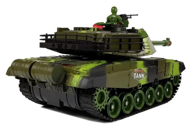 Velký R/C 2,4 Ghz dálkově ovládaný tank Světla Zvuk Střelba Zelená