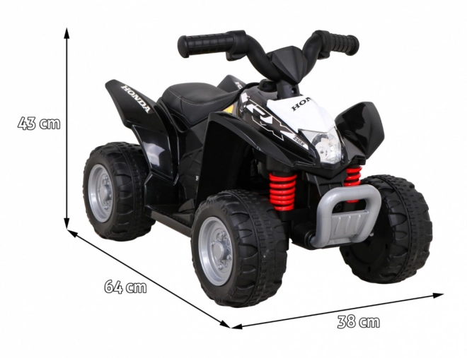 Čtyřkolka Honda 250X TRX s baterií Černá + klakson + LED + eko kůže