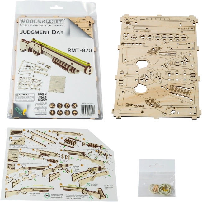 WOODEN CITY 3D puzzle Puška Judgment Day RMT-870, 42 dílů