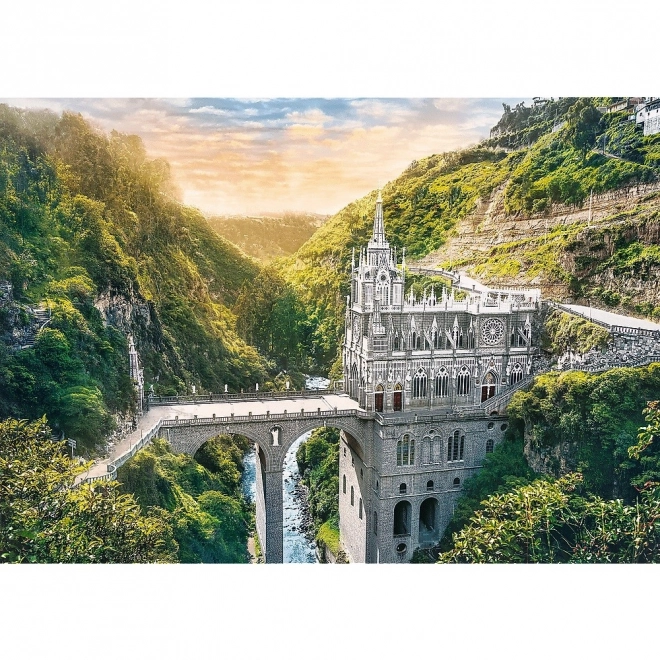 Puzzle 1000 dílků Svatyně Las Lajas Kolumbie