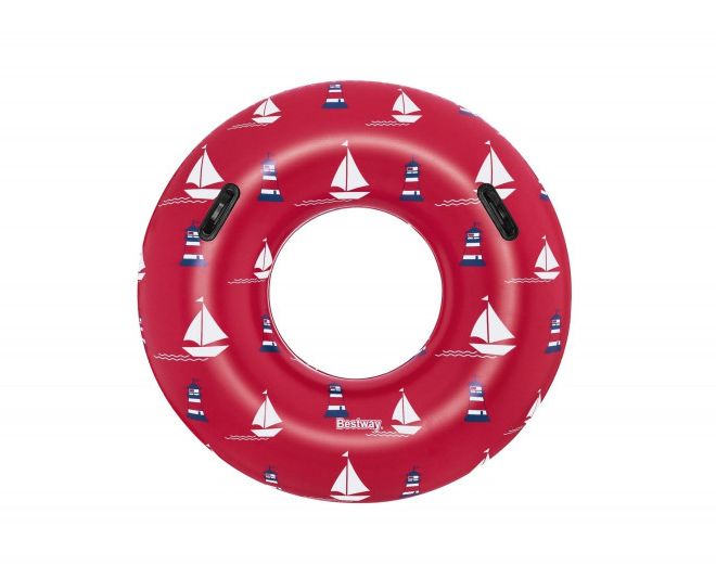 Plavecký kruh s držadly 1,19 m červený