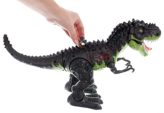 Dinosaurus T-Rex s hnízdem s vejci a dinosaury