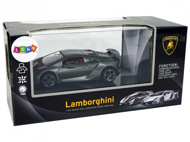 Sportovní auto R/C 1:24 Lamborghini Silver 2.4 G Lights