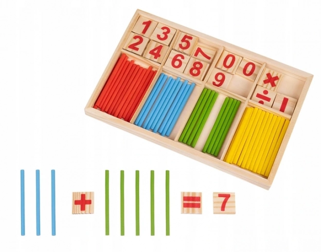 Montessori dřevěná vzdělávací hra s čísly