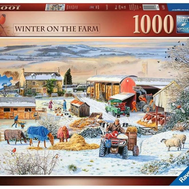 RAVENSBURGER Puzzle Zima na farmě 1000 dílků