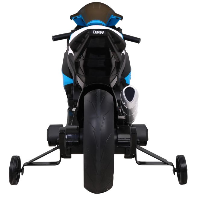 Dětská bateriová motorka BMW HP4 Modrá + pomocná kolečka + pomalý start + EVA + MP3 LED
