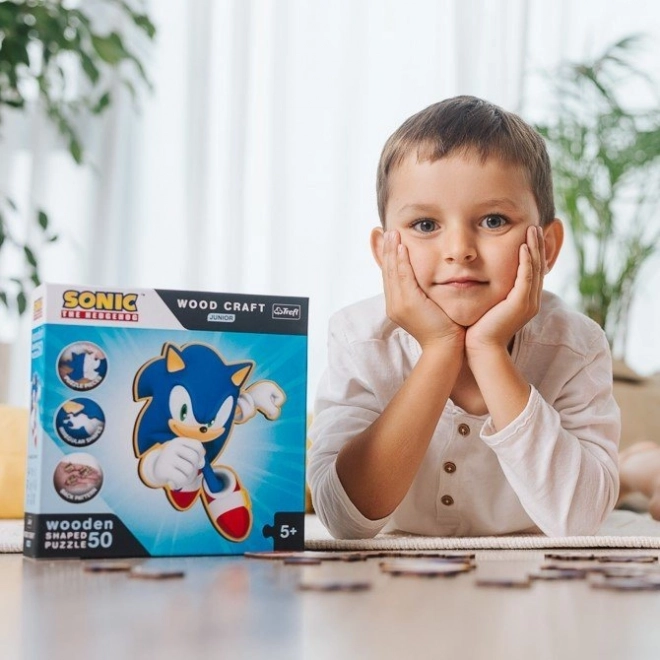 Dřevěné puzzle junior Sonic 50 dílků