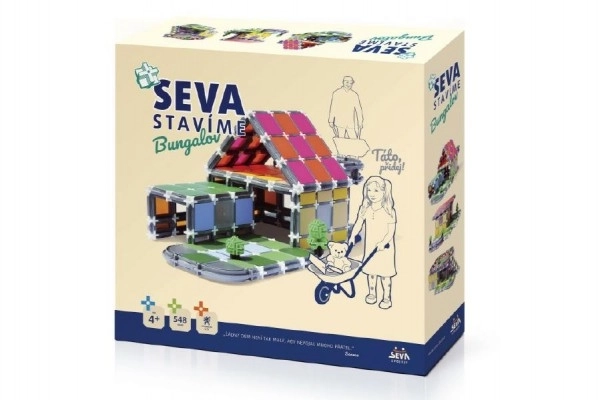 Stavebnice SEVA STAVÍME Bungalov plast 548 dílků v krabici 35x33x7cm