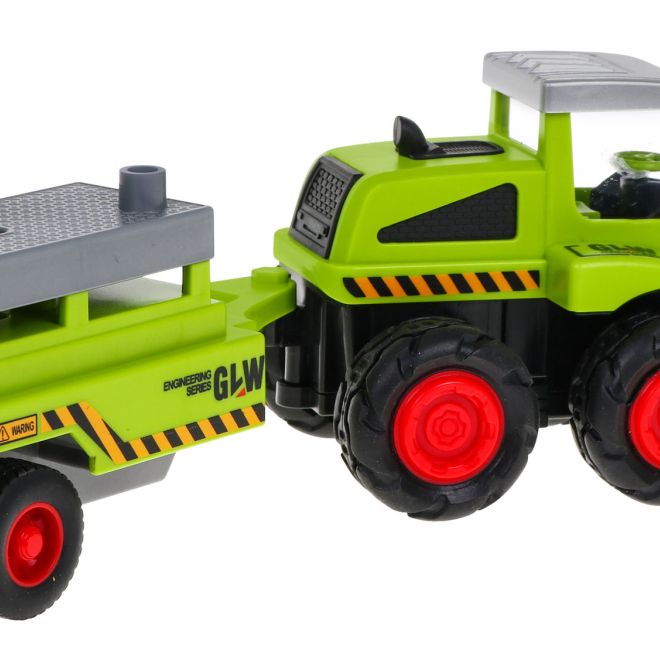 Zemědělský nakladač pro děti 1:55 Traktor s traktorem + přívěs s postřikovačem do sadu