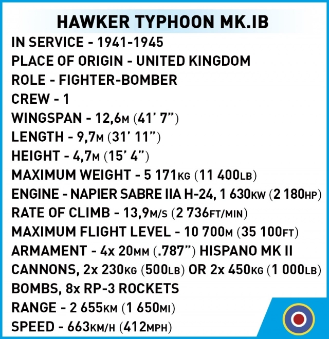 Hawker Typhoon Mk.1B cihly