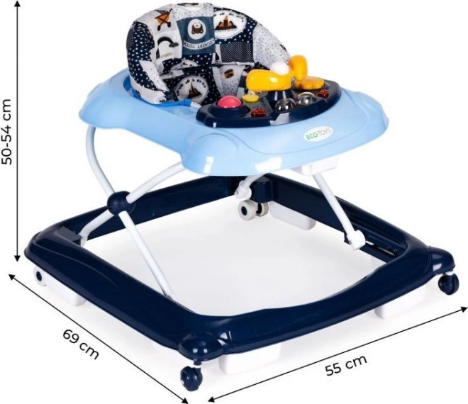 ECOTOYS Chodítko interaktivní modré