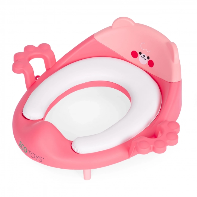 Dětské WC sedátko s madly a měkkým polštářem růžové ECOTOYS