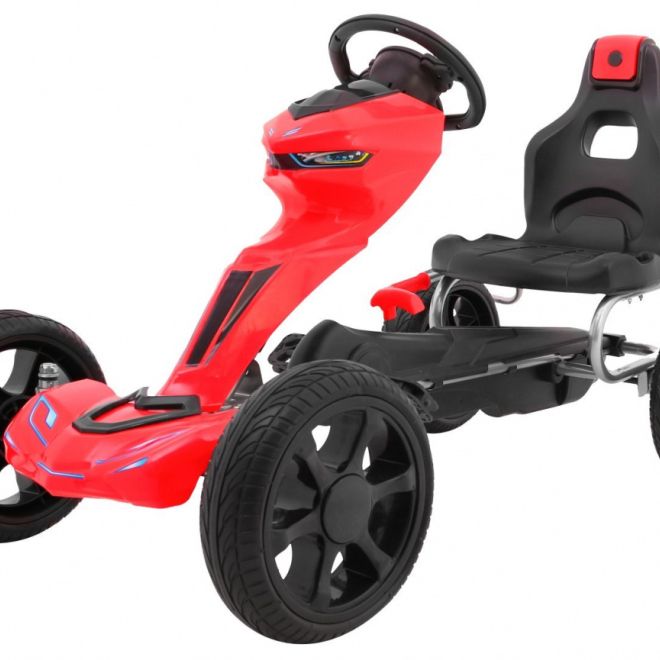 Grand Ride šlapací motokára pro děti 3+ Červená + EVA kola + Nastavitelné sedadlo + Ruční brzda