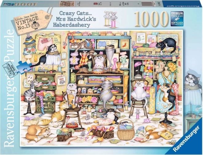 Puzzle RAVENSBURGER Hrátky rozdováděných koček 1000 dílků