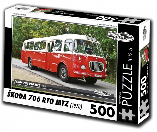 RETRO-AUTA Puzzle BUS č.6 Škoda 706 RTO MTZ (1970) 500 dílků