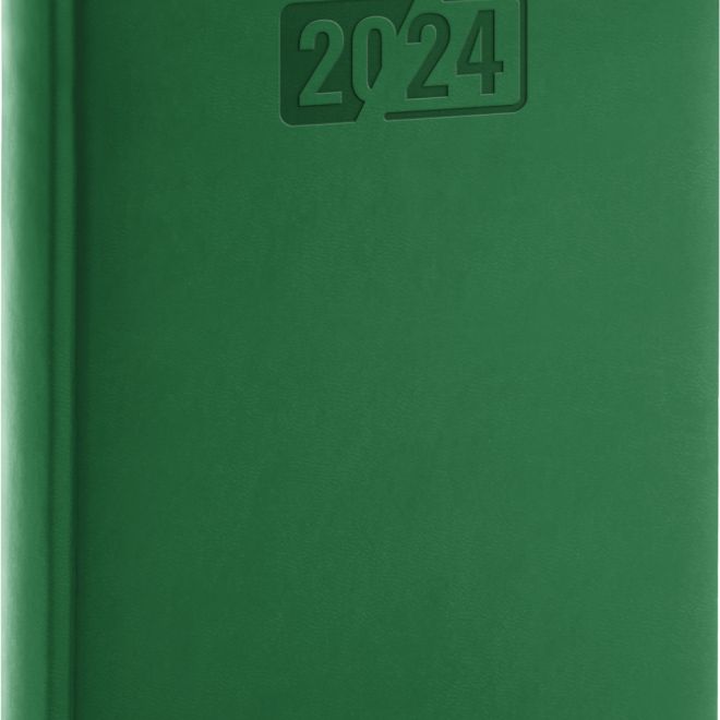 Denní diář Aprint 2024, zelený, 15 × 21 cm