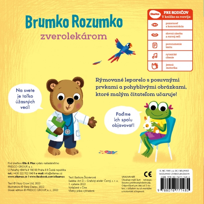 BRUMKO ROZUMKO ZVEROLEKÁROM – Obrázky s pohyblivými prvkami