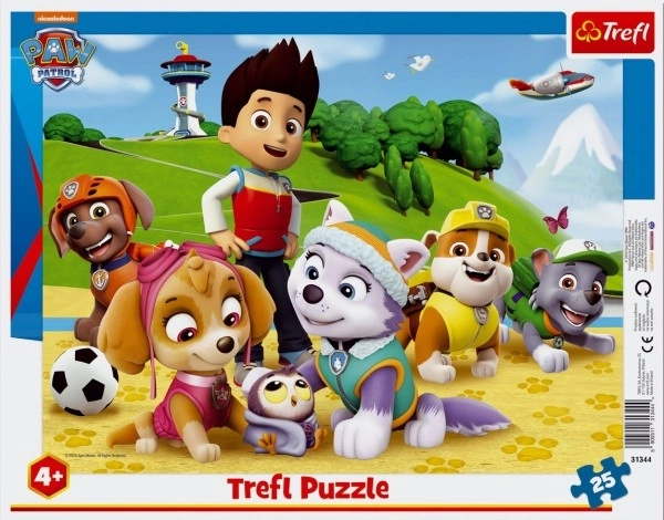 Puzzle deskové Paw Patrol/Tlapková patrola na stopě 37x29cm 25 dílků ve fólii