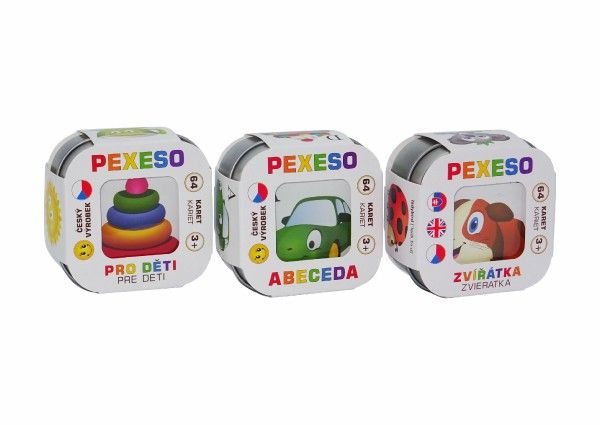 Pexeso 3ks Abeceda, Zvířátka, Pro děti společenská hra v krabičce 8x21x4cm Hmaťák