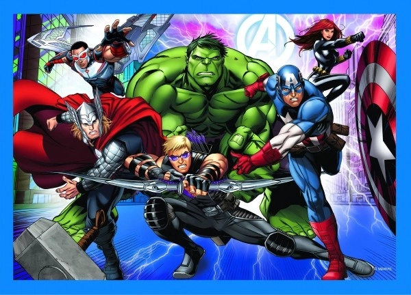 Puzzle 4v1 Stateční Avengers 28,5x20,5cm v krabici 28x28x6cm