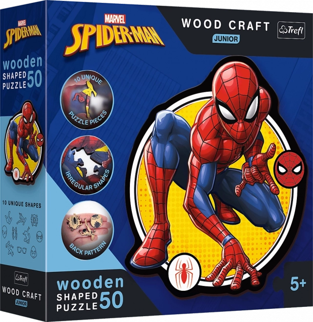 Dřevěné puzzle junior Spiderman 50 dílků