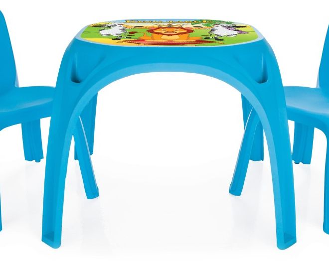 Plastový stolek + dvě židličky modrý